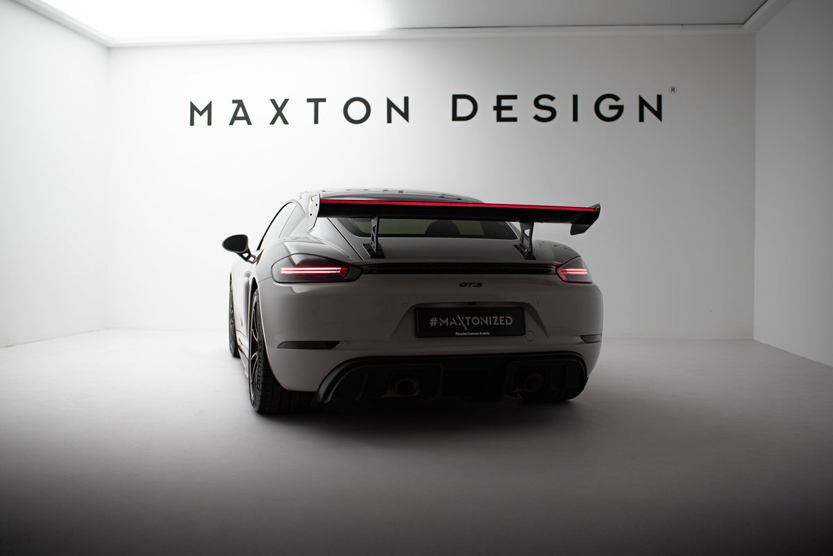 Alerón de carbono con soportes internos V.1 + LED para Porsche 718 Cayman 982c