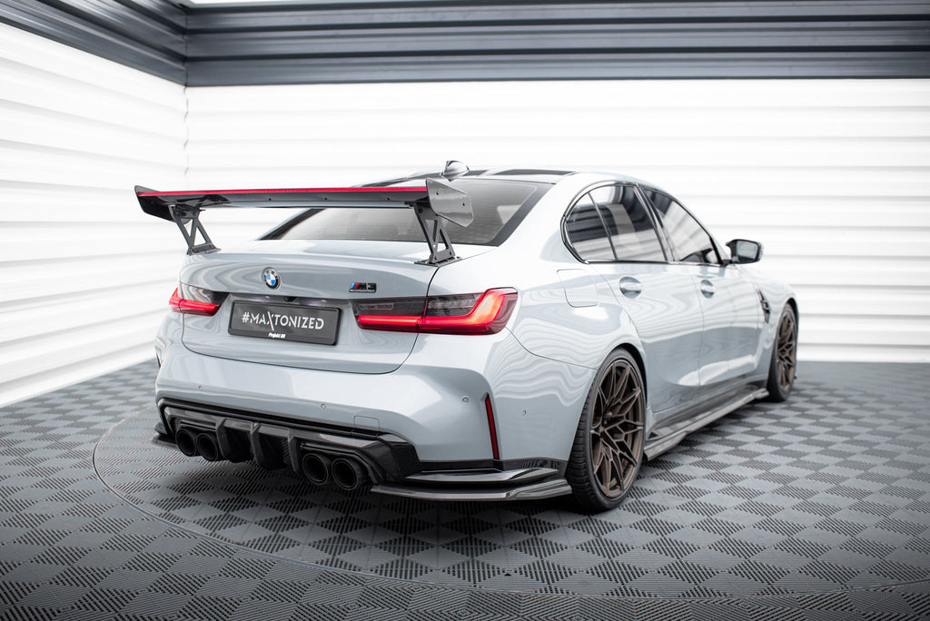 Alerón de carbono con soportes externos + LED para BMW M3 G80 / M340i G20 / 3 M-Pack G20 / 3 Standard G20
