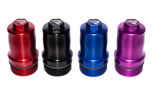 Carcasa de filtro de aceite de aluminio mecanizado para motores 1.8 / 2.0 TSI - EA888.3 y EA888.4 azul