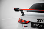 Alerón de carbono con soportes externos + LED para Audi A3 / A3 S-Line / S3 / RS3 Sedan 8V / 8V Facelift