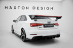 Alerón de carbono con soportes externos + LED para Audi A3 / A3 S-Line / S3 / RS3 Sedan 8V / 8V Facelift