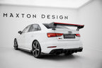 Alerón de carbono con soportes externos + LED para Audi A3 / A3 S-Line / S3 / RS3 Sedan 8V / 8V Facelift