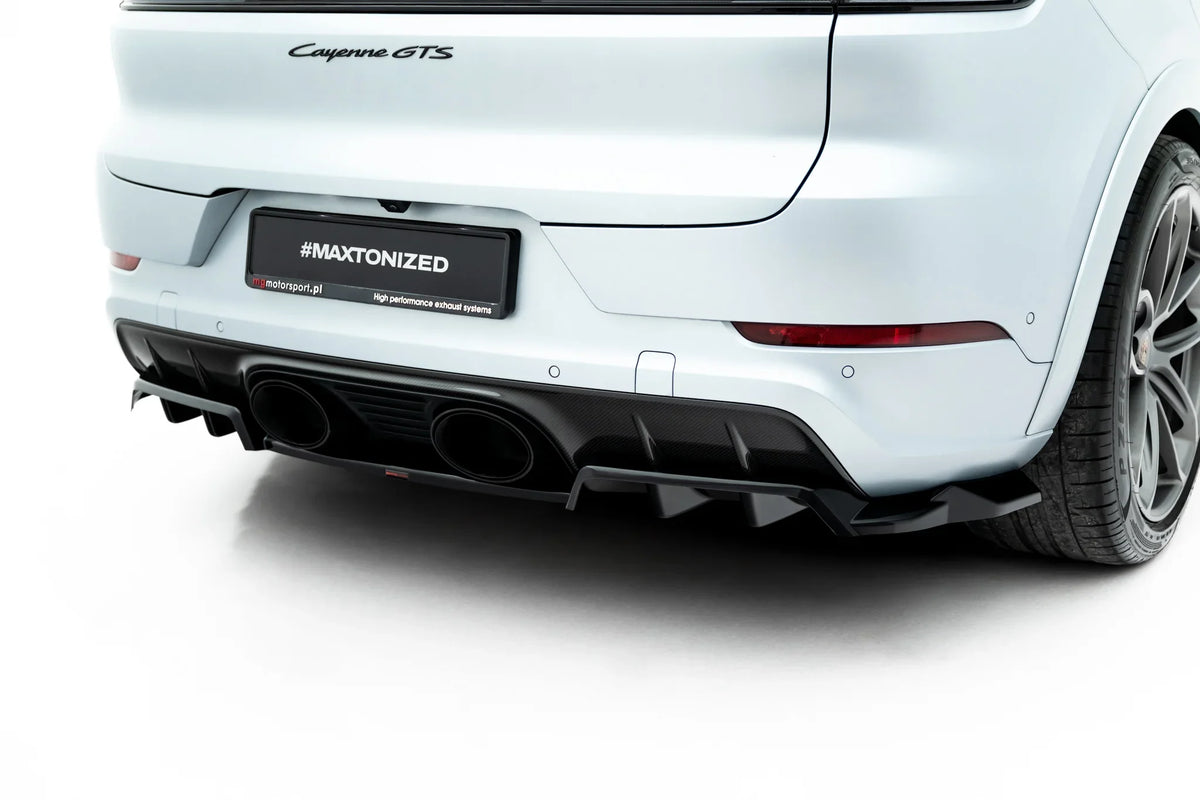 Splitter trasero (con barras verticales) para Porsche Cayenne GTS / Turbo Sport Pack / Turbo E-Hybrid GT Pack Coupe Mk3 Facelift