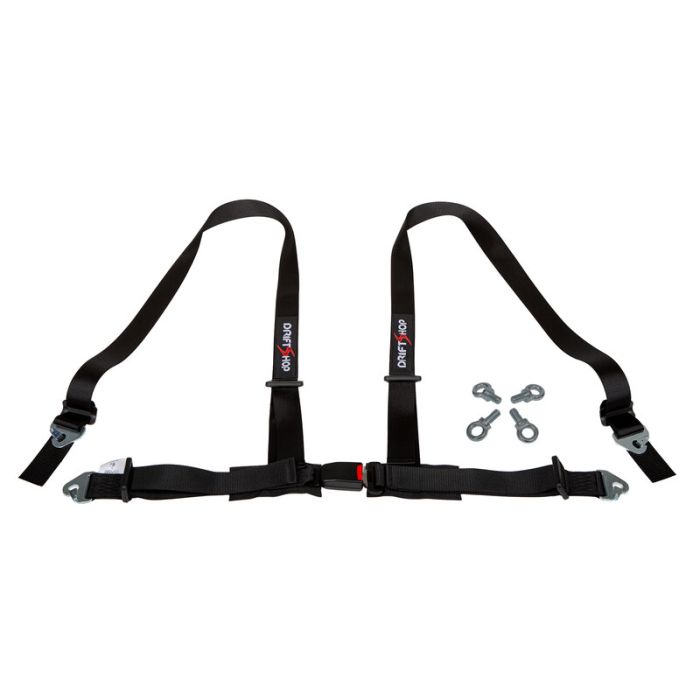 Arnés de 4 puntos DriftShop de 2" negro, homologado para carretera ECE