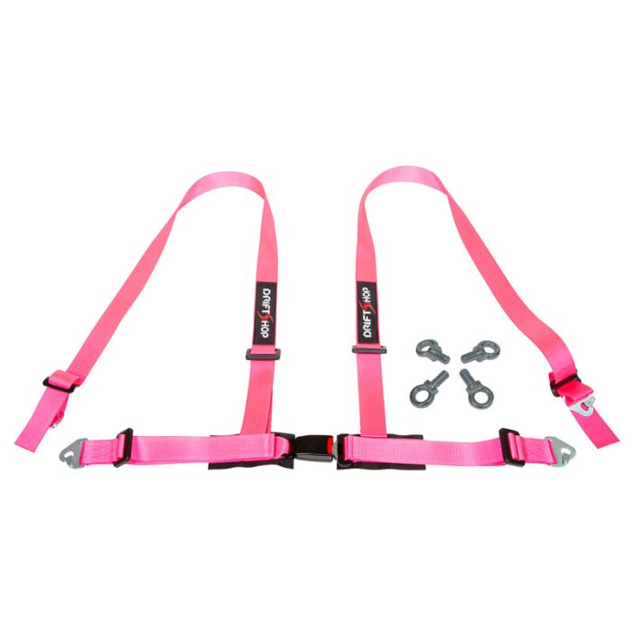 Arnés de 4 puntos DriftShop de 2" rosa, homologado para carretera (ECE)