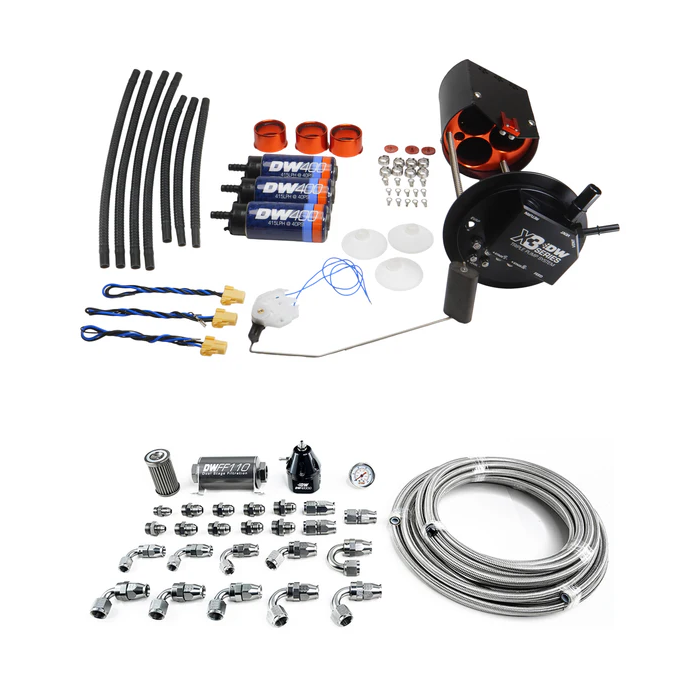 Módulo X3 con kit de tuberías DW400s PTFE 8AN de DeatschWerks para camiones GM 2005-2018