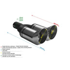 Universal round exhaust tip, 80mm length, 260mm mounting diameter, 50mm.