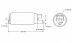 Bomba de combustible SPD de 340 L/h, color negro, para E85. (Inline-inlet)