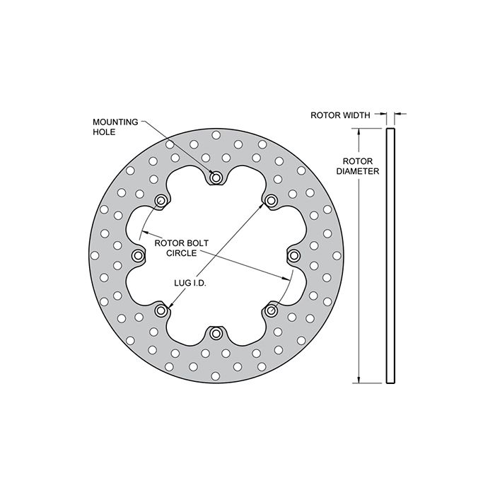 Rotor de acero perforado Wilwood 160-1601 11.44