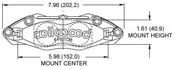 Pinza de freno Wilwood 120-14703 Dynapro DS universal montaje radial 4 pistones