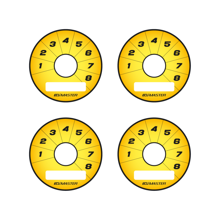 Interruptor giratorio Ecumaster de 8 posiciones para indicadores, color amarillo Y01