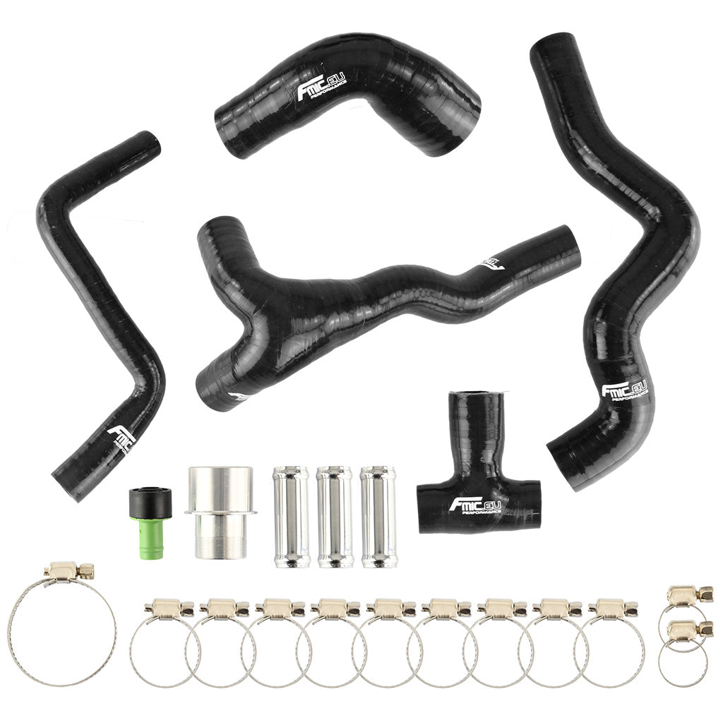 Kit de manguitos de silicona para respiradero del cárter FMIC.EU para Audi A3 1.8T AUQ AUM VW Jetta Golf MK4 Bora 1998-2006 - Negro