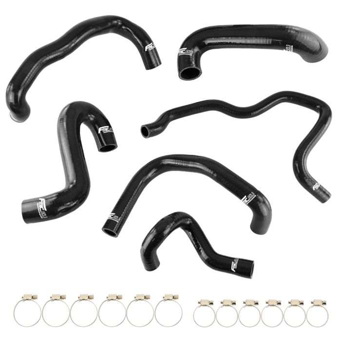 FMIC.EU Silicone Radiator Coolant Hose Kit for BMW 85-87 320i 323i 325i M20B20 M20B23 M20B25 - Black