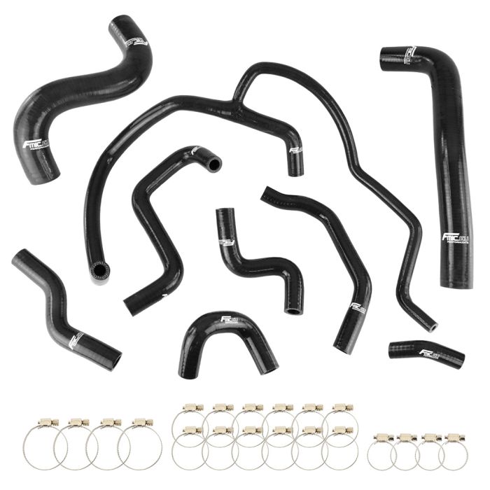 FMIC.EU Radiator Coolant Silicone Hose Kit for Dodge Challenger 3.8L 2015-2017 - Black