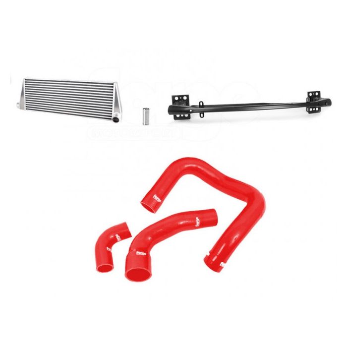 Forge Motorsport FMINTF500-R front mount intercooler for Fiat 500 Abarth, red.