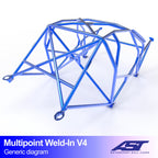 Arco de seguridad Ford Sierra (Mk1/Mk2/Mk3) Sedán 5 puertas RWD Multipoint Weld In V4