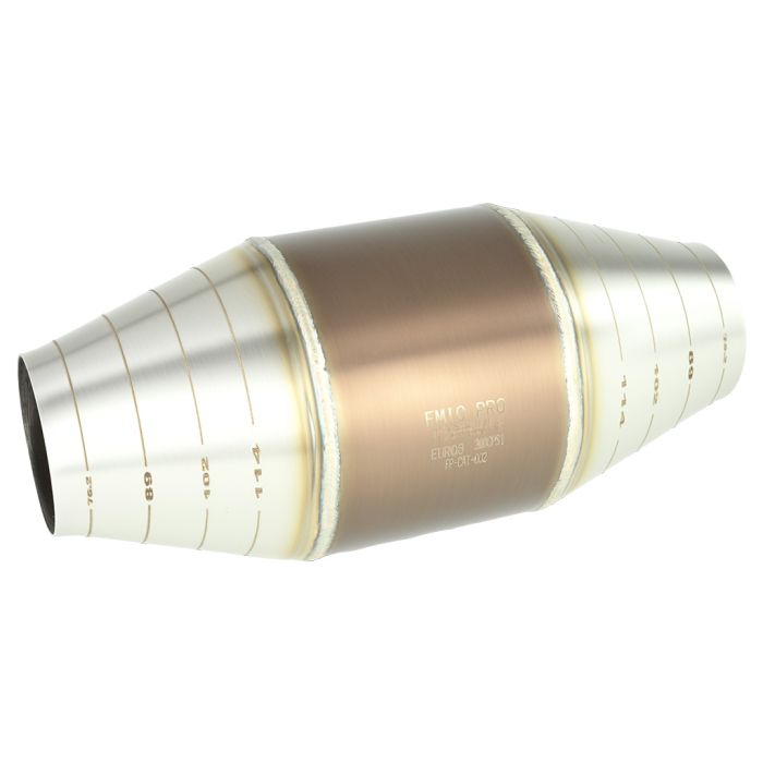 FMIC.Pro Euro 4 500 CPSI sport catalytic converter for 3.0-6.0L engines 70-114mm inlet/outlet Pt/Pd/Rh 5:5:1