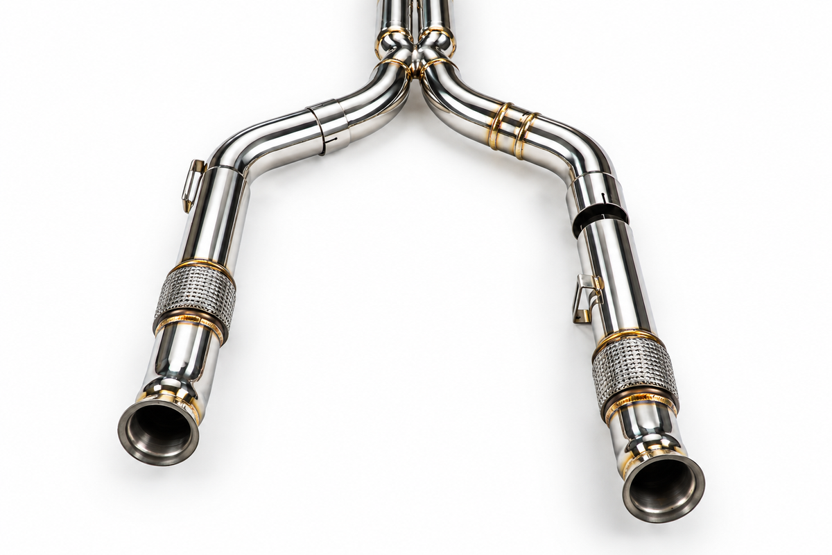 Escape con válvulas cat-back Twin Pipe FMIC.Pro para Mercedes Benz Clase C C400 C450 C43 AMG W205 3.0T 2015-2023
