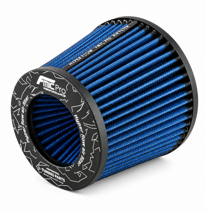 FMIC.Pro Conical Air Filter, 125mm length, 102mm diameter, blue.