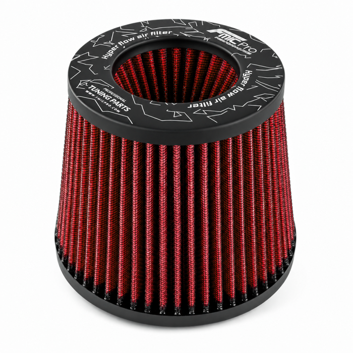 FMIC.Pro Conical Air Filter, 125mm length, 89mm diameter, red.