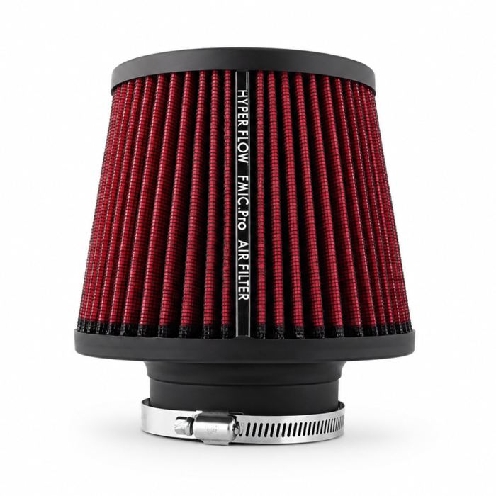FMIC.Pro Conical Air Filter, 125mm length, 89mm diameter, red.