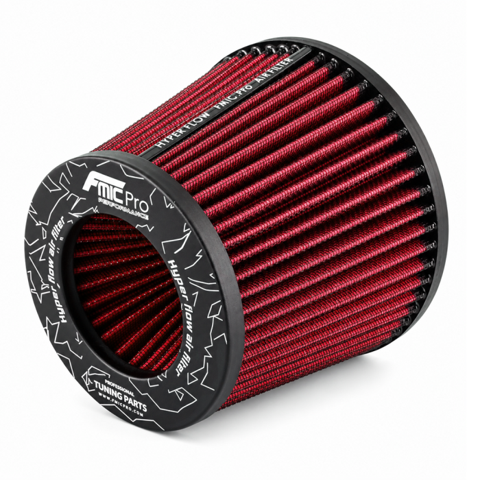 FMIC.Pro Conical Air Filter, 125mm length, 89mm diameter, red.
