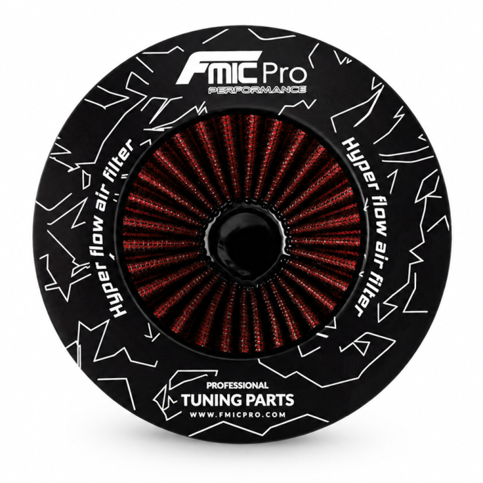 FMIC.Pro Conical Air Filter, 125mm length, 80mm diameter, red.
