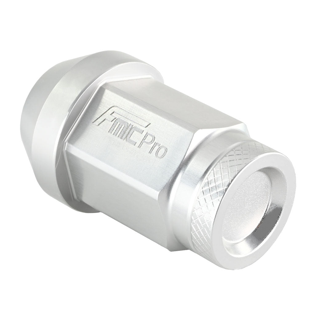 Tuerca de rueda de aluminio forjado FMIC.Pro M12x1,5 plateada 1 ud. cónica 7075-T6