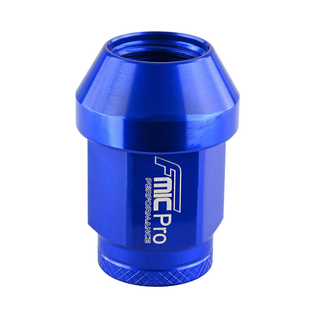 Tuerca de rueda de aluminio forjado FMIC.Pro M14x1,5 azul 1 ud. cónica pasante 7075-T6