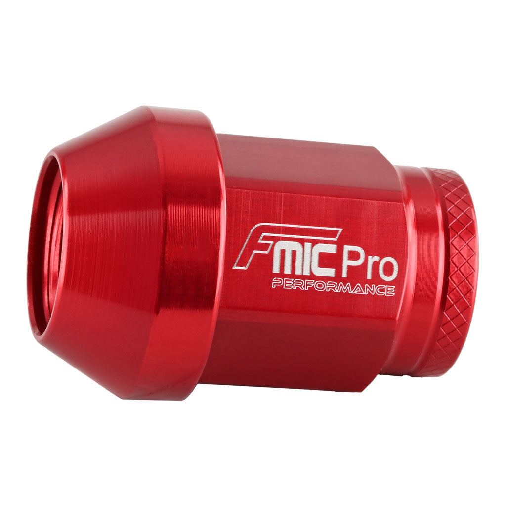 Tuerca de rueda de aluminio FMIC.Pro M14x1.5 roja 1 ud. cónica pasante