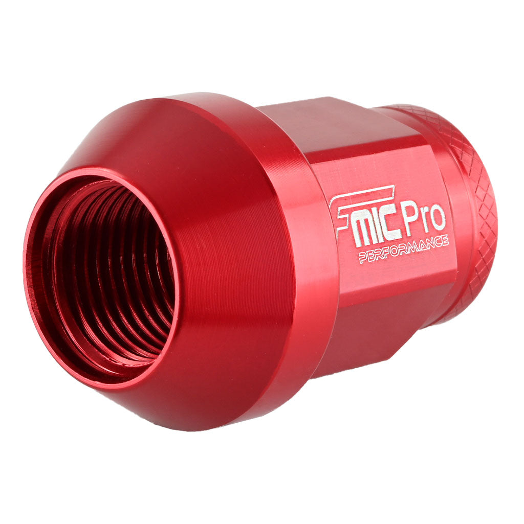 Tuerca de rueda de aluminio forjado FMIC.Pro M14x1,25 roja 1 ud. cónica pasante 7075-T6