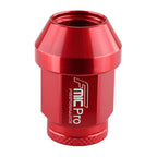 Tuerca de rueda de aluminio forjado FMIC.Pro M14x1,25 roja 1 ud. cónica pasante 7075-T6