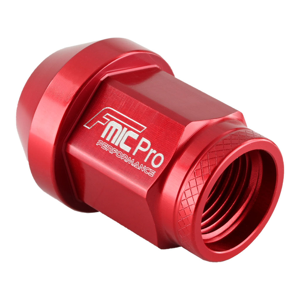 Tuerca de rueda de aluminio forjado FMIC.Pro M14x1,25 roja 1 ud. cónica pasante 7075-T6