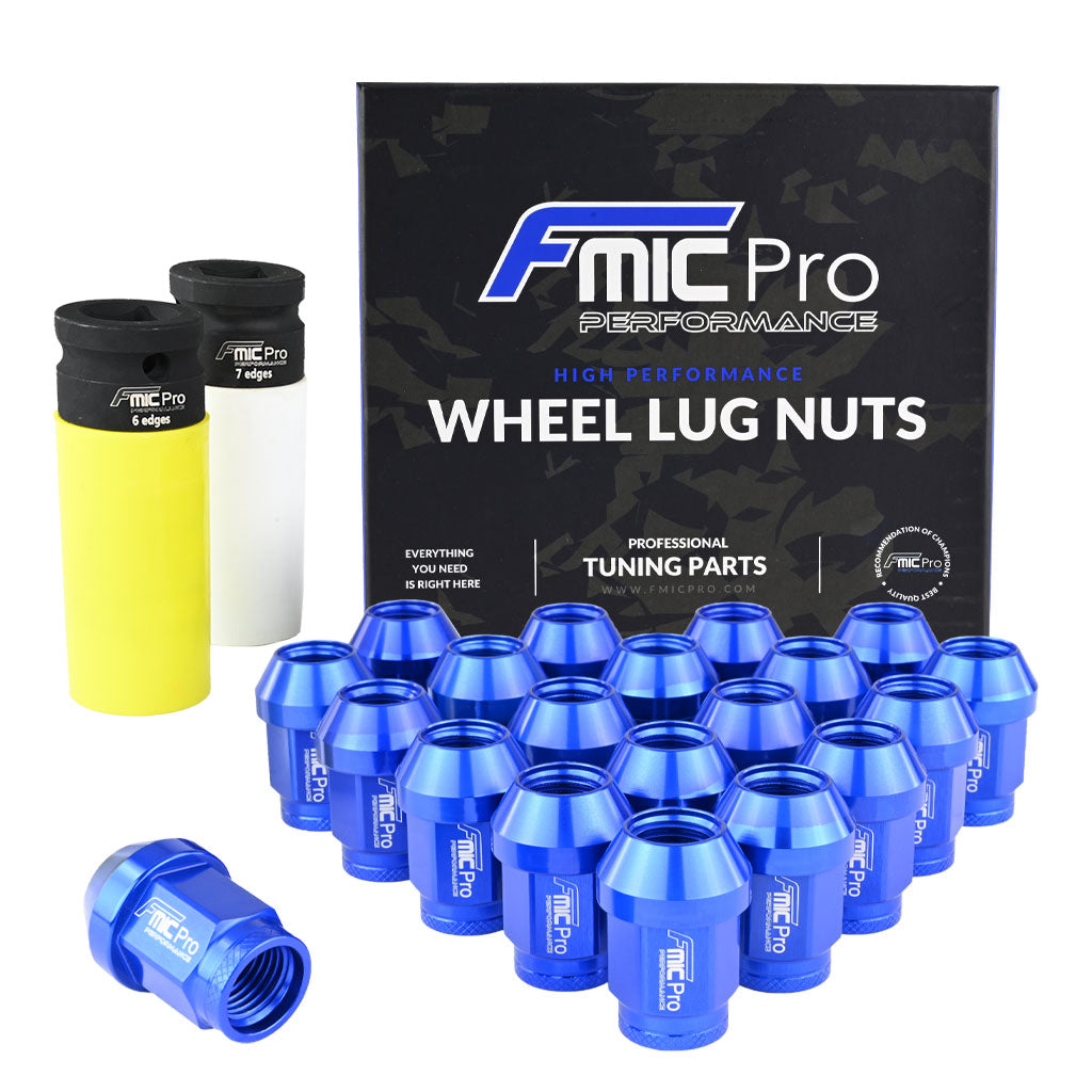 Tuercas de rueda de aluminio FMIC.Pro M12x1,25 azul 20 uds. cónicas pasantes
