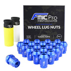 Tuercas de rueda de aluminio FMIC.Pro M12x1,25 azul 20 uds. cónicas pasantes