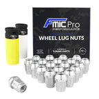 Tuercas de rueda de aluminio FMIC.Pro M14x1.25 plata 20 uds. cónicas pasantes