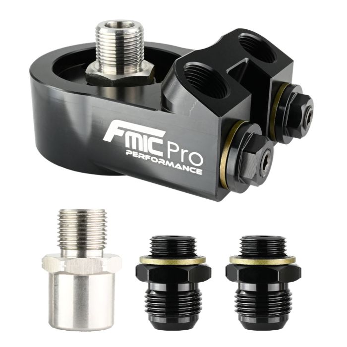 Adaptador de enfriador de placa sándwich de filtro de aceite con termostato FMIC.Pro 75 mm
