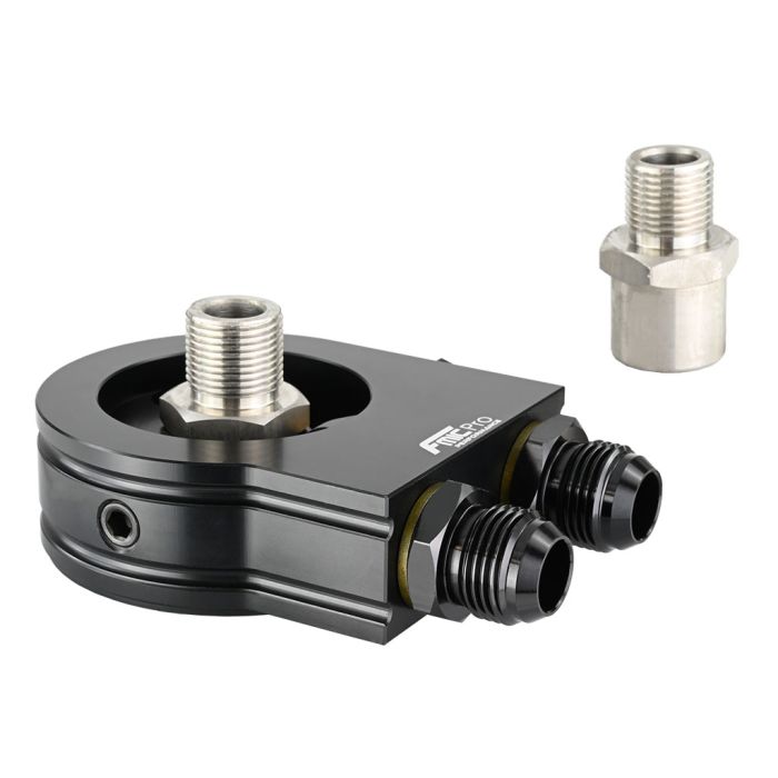 Adaptador de enfriador de placa sándwich de filtro de aceite con termostato FMIC.Pro AN10