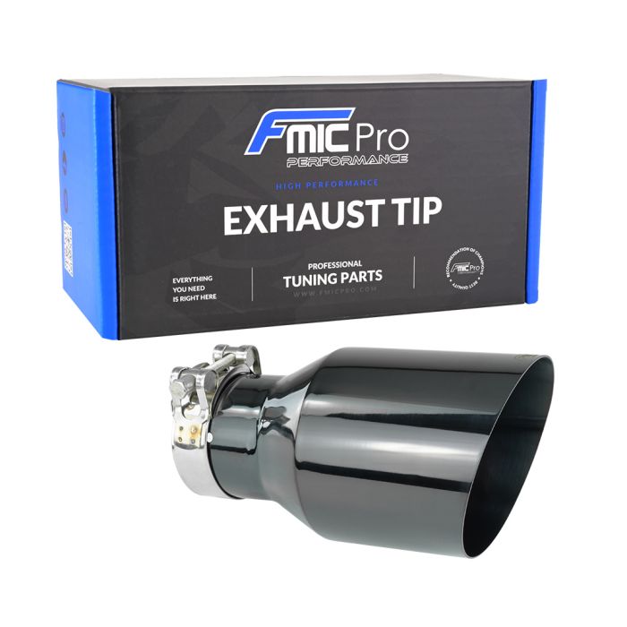 Fmic.Pro 100mm Stainless Steel Exhaust Tip, Black, 50mm Inlet