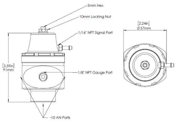 Turbosmart Regulador de presión de combustible AN10