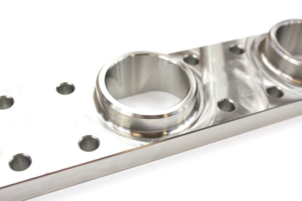 Brida de escape 3D de acero inoxidable mecanizada CNC desde macizo 42,4 mm FTWL para BMW M50 / M52 / M54