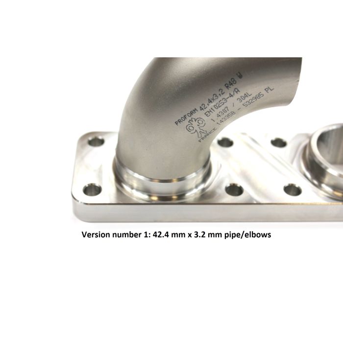 FTWL 42.4mm Block Machined Stainless Steel 3D CNC Exhaust Flange for BMW M50 / M52 / M54