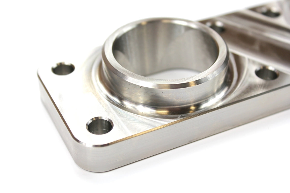 Brida de escape 3D de acero inoxidable mecanizada CNC desde macizo 48,3 mm FTWL para BMW M50 / M52 / M54