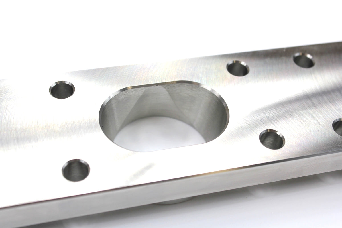 Brida de escape 3D de acero inoxidable mecanizada CNC desde macizo 48,3 mm FTWL para BMW M50 / M52 / M54