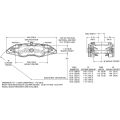 Pinza de freno radial universal Wilwood 120-11782 FNSL4R de 4 pistones, color amarillo.