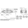 Pinza de freno Wilwood 120-12002 FNSL6R de montaje radial, derecha, 6 pistones, color rojo.
