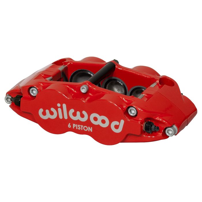 Pinza de freno Wilwood 120-14540 FNSL6R de montaje radial, izquierda, 6 pistones, roja