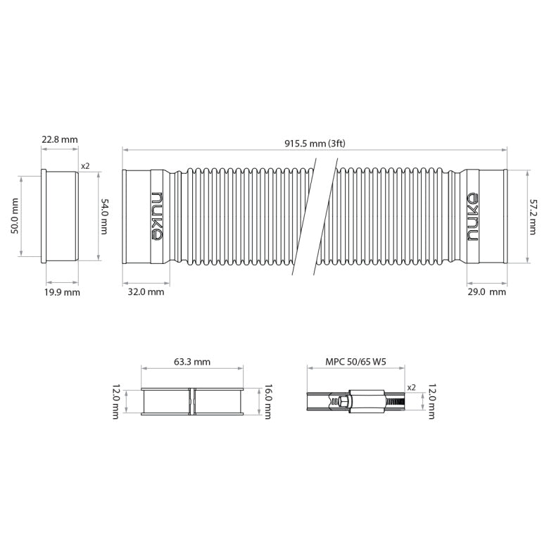 Fuel Filler Hose Kit, 90cm (3 feet)
