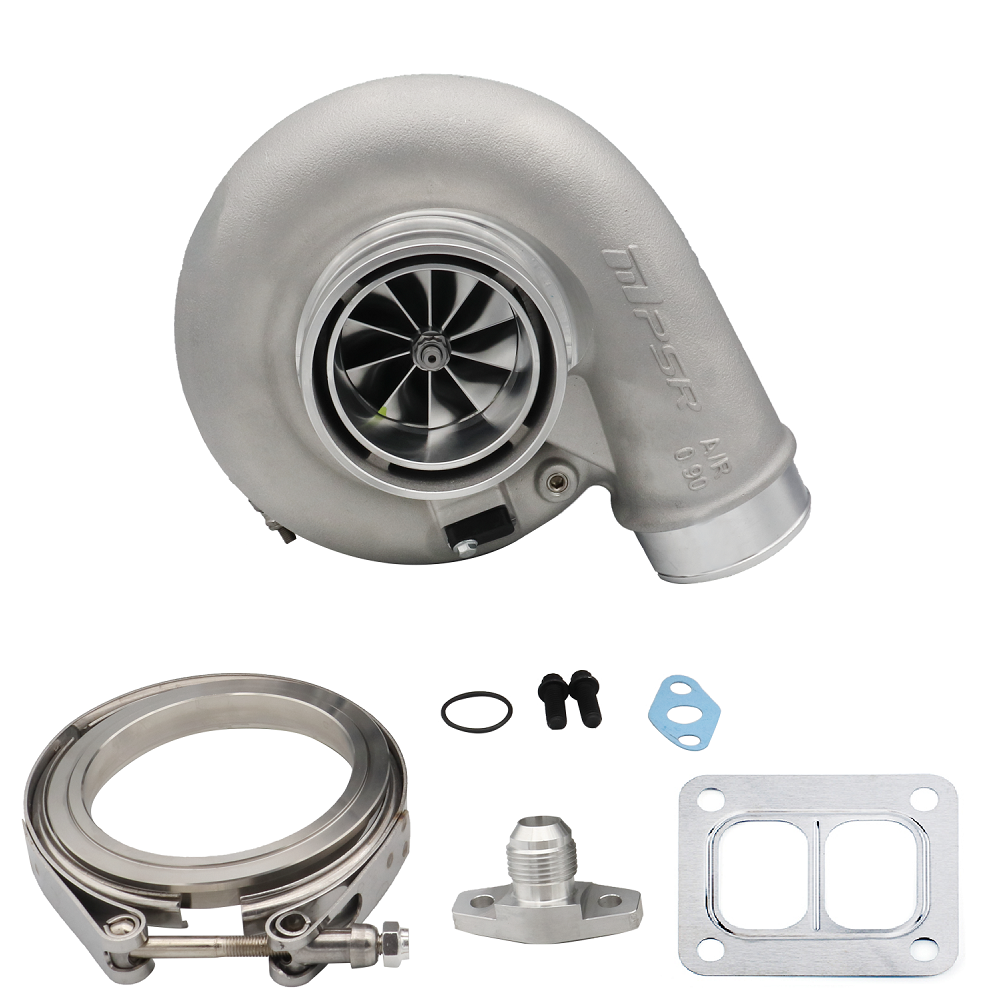 Turbocompresor Pulsar PSR 7375G Compact 1200 CV 0,95 entrada T4 Twin Scroll salida V-Band 4" rodamiento de bolas