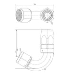 Extremo de manguera PTFE AN10 120°